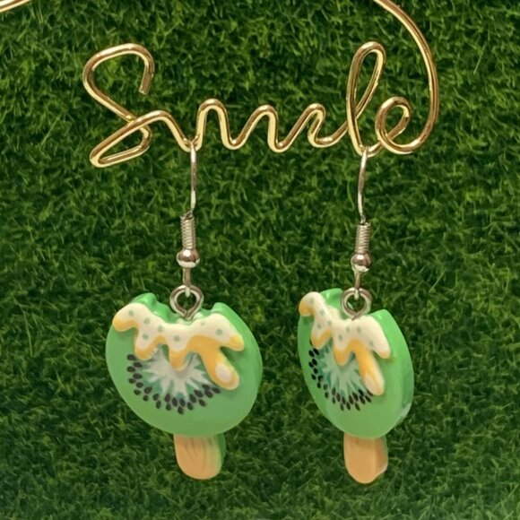 Kiwi Earring, Funny Food Earring, Popsicle Earring, Summer Earring, Gift Idea - Picture 7 of 8